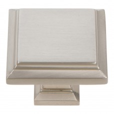 Sutton Place Square Knob 1 1/4 Inch Brushed Nickel