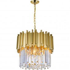 Deco 4 Light 16 inch Medallion Gold Down Chandelier Ceiling Light
