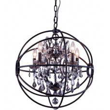 Geneva 5 Light 20 inch Dark Bronze Pendant Ceiling Light in Silver Shade, Urban Classic