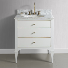 Charlottesville w/Brass 30″ Vanity – Polar White
