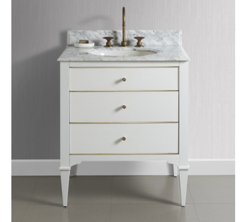 Charlottesville w/Brass 30″ Vanity – Polar White Charlottesville w/Brass 30″ Vanity – Polar White