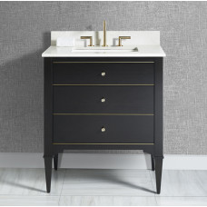 Charlottesville w/Brass 30″ Vanity – Vintage Black