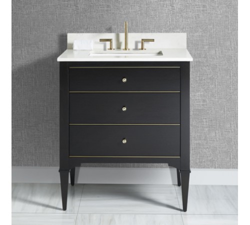Charlottesville w/Brass 30″ Vanity – Vintage Black