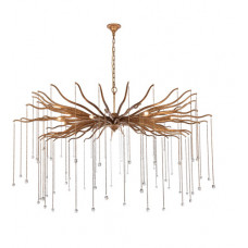 Willow 8 Light 60 inch Drizzled Antique Gold Chandelier Ceiling Light, Urban Classic