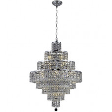 Maxime 18 Light 26 inch Chrome Dining Chandelier Ceiling Light in Clear, Royal Cut