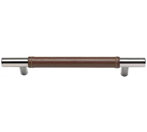 Zanzibar Brown Leather Pull 6 5/16 Inch (c-c)