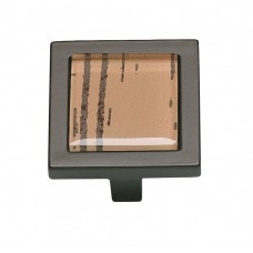 Spa Brown Tiger Square Knob 1 3/8 Inch