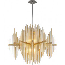 Theory LED 40 inch Gold Leaf with Polished Stainless Pendant Ceiling Light