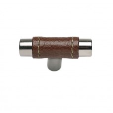 Zanzibar Brown Leather Knob 1 7/8 Inch