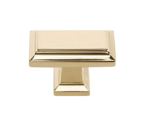 Sutton Place Rectangle Knob 1 7/16 Inch French Gold 