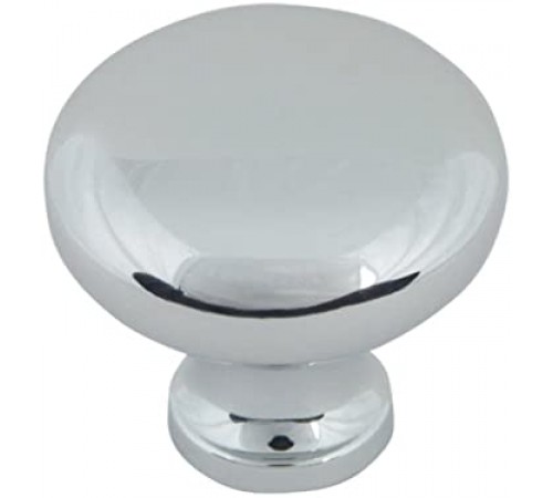 Round Knob 1 1/4 Inch Polished Chrome
