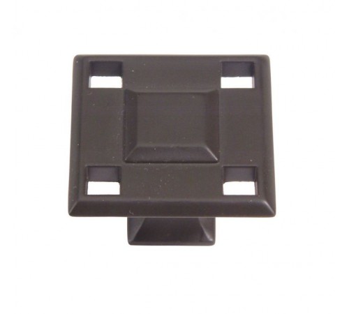 Modern Craftsman Square Knob 1 5/16 Inch Aged Bronze
