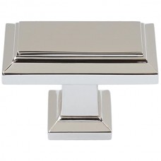 Sutton Place Rectangle Knob 1 7/16 Inch Polished Nickel
