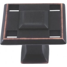 Modern Craftsman Square Knob 1 5/16 Inch Venetian Bronze