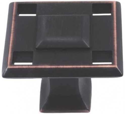 Modern Craftsman Square Knob 1 5/16 Inch Venetian Bronze