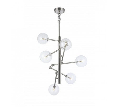 Canada 6 Light 20 inch Shiny Nickel Chandelier Ceiling Light