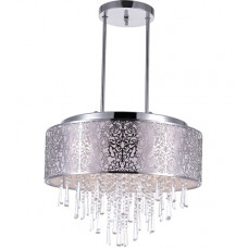 Tresemme 8 Light 20 inch Satin Nickel Drum Shade Chandelier Ceiling Light