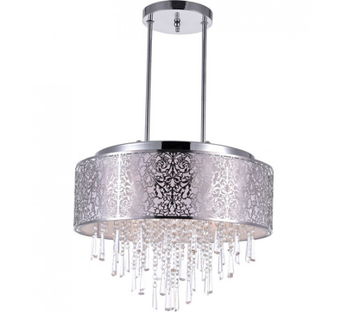 Tresemme 8 Light 20 inch Satin Nickel Drum Shade Chandelier Ceiling Light