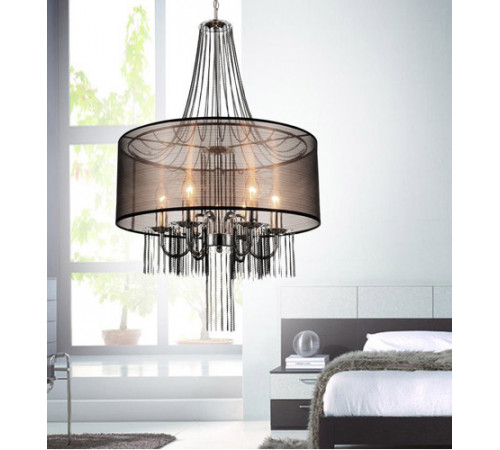 Amelia 6 Light 20 inch Chrome Drum Shade Chandelier Ceiling Light