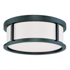 Odeon 2 Light 13 inch Aged Bronze Flush Mount Ceiling Light