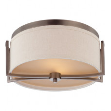 Gemini 2 Light 15 inch Hazel Bronze Flush Mount Ceiling Light