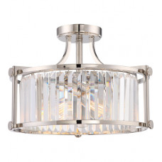 Krys 3 Light 18 inch Polished Nickel Semi Flush Mount Ceiling Light