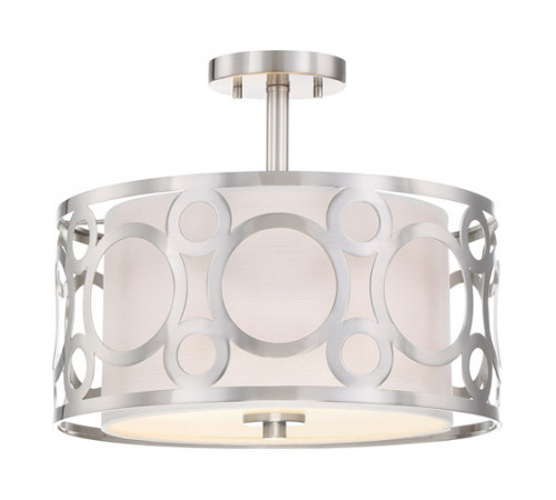 Filigree 2 Light 15 inch Brushed Nickel Semi Flush Mount Ceiling Light