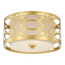 Filigree 2 Light 15 inch Natural Brass Flush Mount Ceiling Light