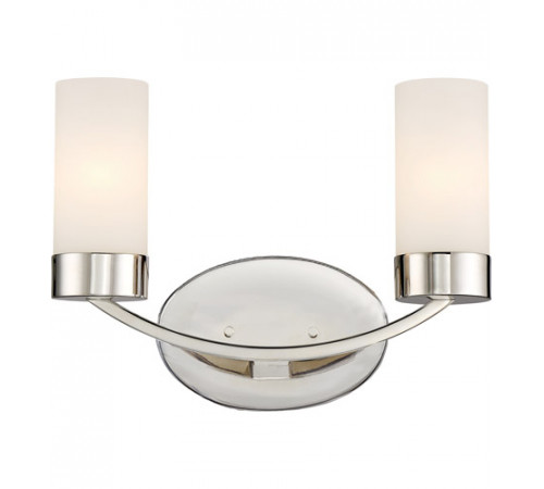 Denver 2 Light 14 inch Polished Nickel Vanity Light Wall Light Denver 2 Light 14 inch Polished Nickel Vanity Light Wall Light