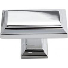 Sutton Place Rectangle Knob 1 7/16 Inch Polished Chrome