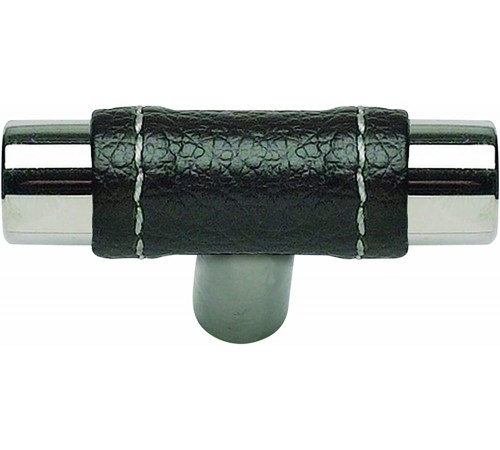 Zanzibar Black Leather Knob 1 7/8 Inch Zanzibar Black Leather Knob 1 7/8 Inch