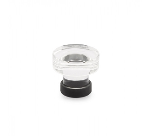 Crystal Grayson Knob Flat Black 1 1/4