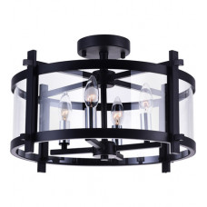 Miette 4 Light 18 inch Black Cage Flush Mount Ceiling Light