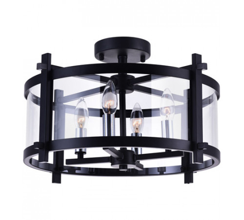 Miette 4 Light 18 inch Black Cage Flush Mount Ceiling Light Miette 4 Light 18 inch Black Cage Flush Mount Ceiling Light