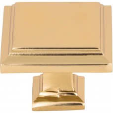 Sutton Place Square Knob 1 1/4 Inch French Gold