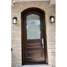 3 panel door with glass