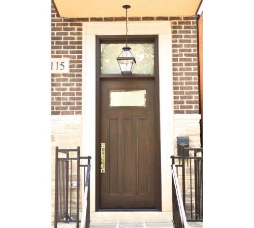 Solid door with glass insert on top 