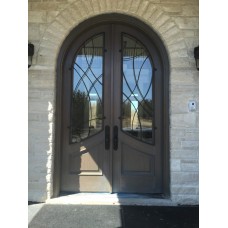 Double door 2 panel with special shape glass