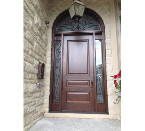 3 panel door with transom and sidelights 