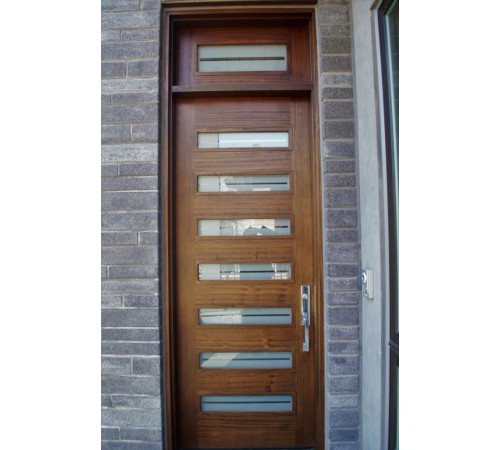 7 panel door with glass
