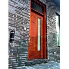 Single solid door with glass insert