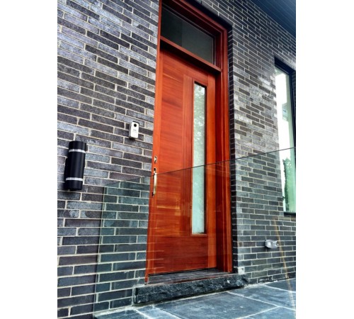 Single solid door with glass insert