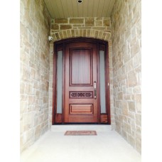 3 panel door with design and sidelights