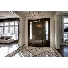 2 panel square door with 2 sidelights