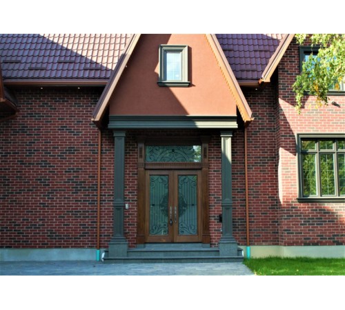 Double door 1 panel with transom and glass