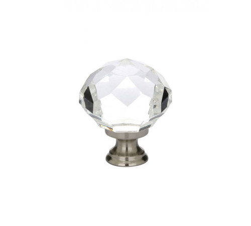 Crystal Diamond Knob Satin Nickel 1 1/4