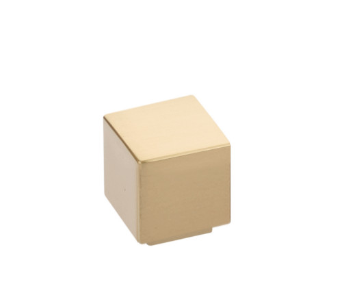 Modern Rectangular Allerton Knob Satin Brass 1-1/8