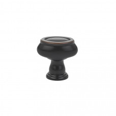 Geometric Oval Knob Oil Rubbed Bronze 1 1/4
