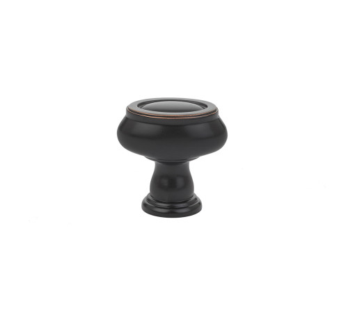 Geometric Oval Knob Oil Rubbed Bronze 1 1/4