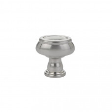 Geometric Oval Knob Satin Nickel 1 1/2